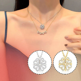 Vierblättriges Kleeblatt Halskette