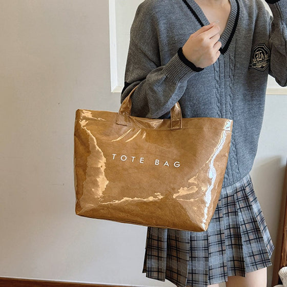 Damen-Totebag mit Buchstaben-Print