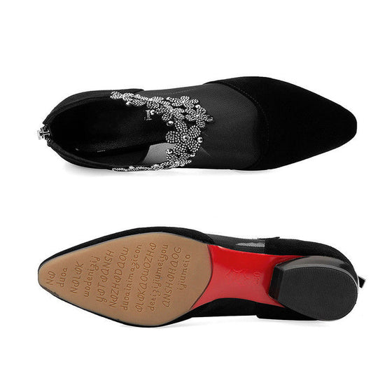 Strass-Stein-Hohlabsatz-Schuhe