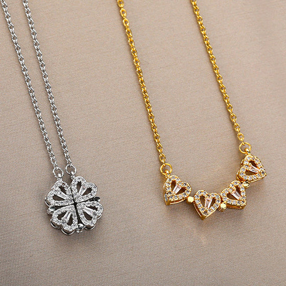 Vierblättriges Kleeblatt Halskette