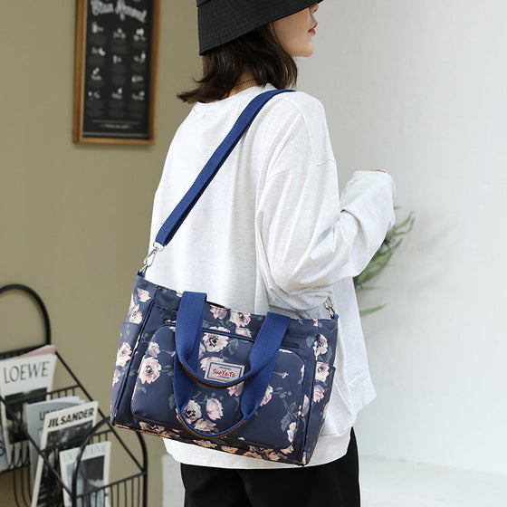 Wasserdichte Tasche mit Blumenmuster und großem Fassungsvermögen