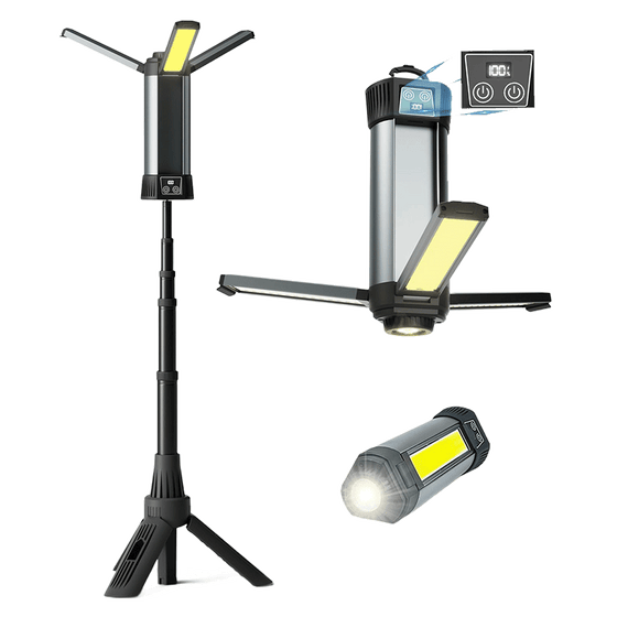 SAKER Verbesserte tragbare Campinglampe mit Stativ