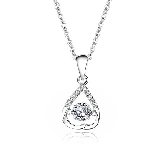 Sparkling Zirconia Heart Necklace