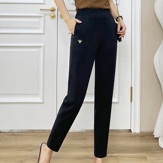 Lässige, einfarbige Stretchhose