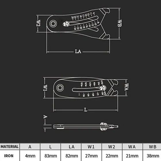 Tragbarer präziser Gewindegrößenprüfer Schlüsselanhänger