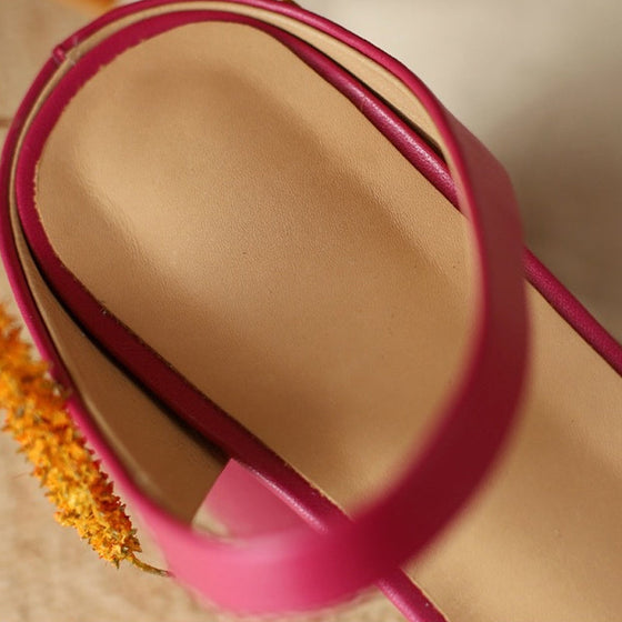 Sommer-Retro-Sandalen für Damen mit dickem Absatz