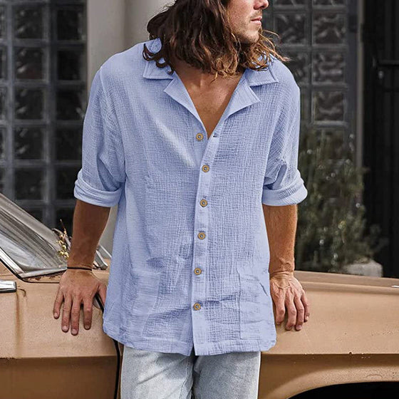 Lockeres, lässiges Langarmhemd für Herren