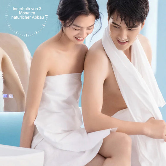 Einweg-Badetuch aus komprimierter Baumwolle