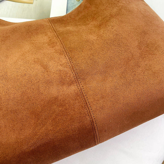 Pendlertasche aus Wildleder mit großem Fassungsvermögen