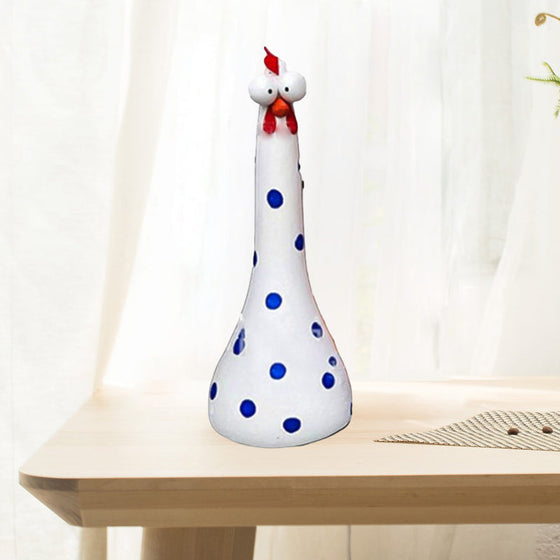 Hähnchendekoration mit langem Hals und großen Augen