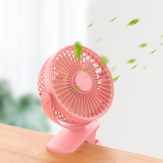 Wiederaufladbarer elektrischer Mini-Ventilator mit Clip-USB-Anschluss