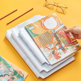 Selbstklebender Buchumschlag mit mattierter karierter Struktur