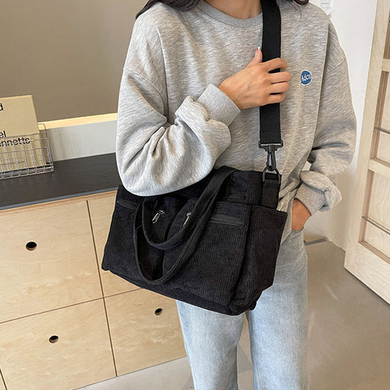 Große Kapazität Corduroy-Damentasche