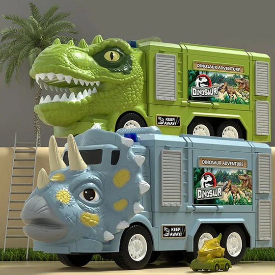 Neues Spielzeugset Dinosaurier-Transforming-Engineering-LKW-Strecke