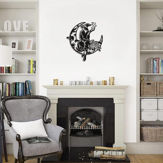 Hexenkraut auf der Mondsichel, Metall-Wandkunst