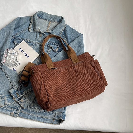 Große Kapazität Corduroy-Damentasche