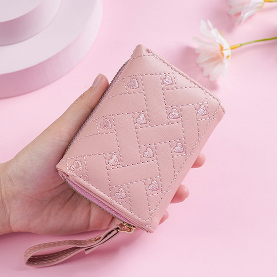 Münzbörse mit gesticktem Herz