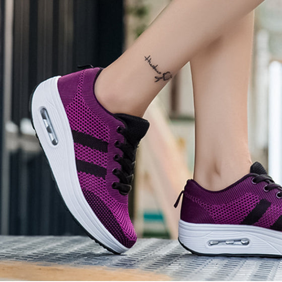 Luftkissen fliegende gewebte Rocker-Schuhe