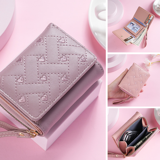 Münzbörse mit gesticktem Herz