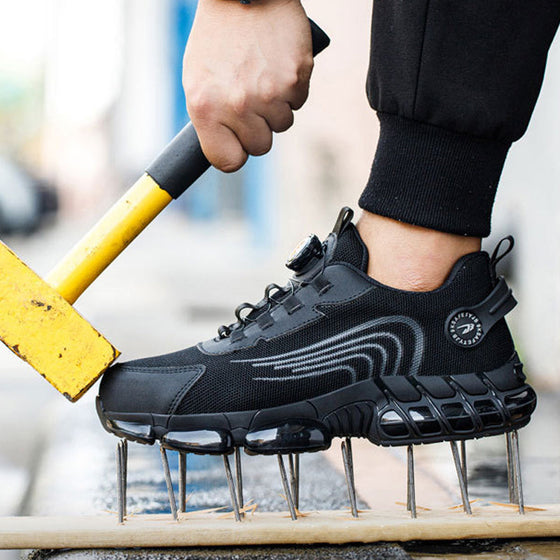 Schützende Sicherheits-Sneaker mit Stahlkappe und Drehschnalle