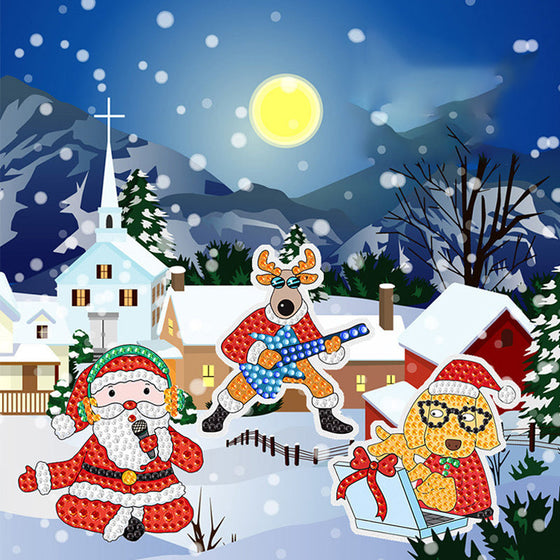 Weihnachten Serie Blind Box DIY Diamant Malerei Schlüsselanhänger Anhänger