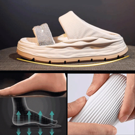 Funkelnde, höhenvergrößernde Sandalen mit Strasssteinen