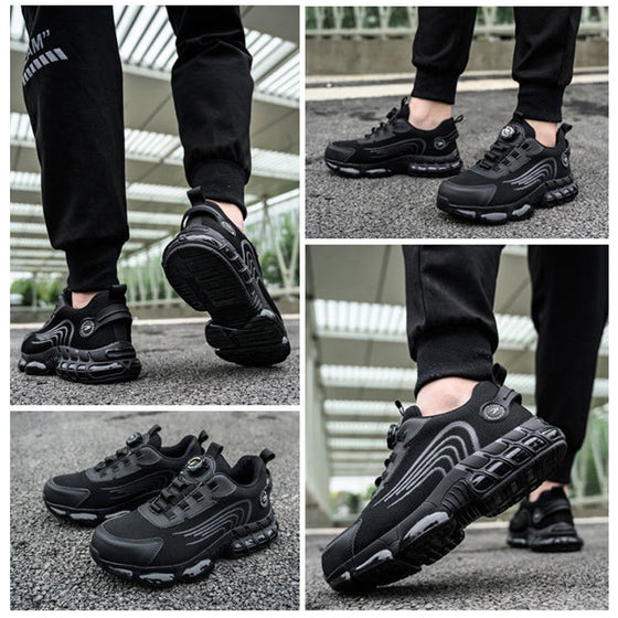 Schützende Sicherheits-Sneaker mit Stahlkappe und Drehschnalle