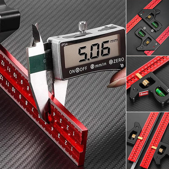 Kombinationswinkel Lineal 45-90 Grad Markierung