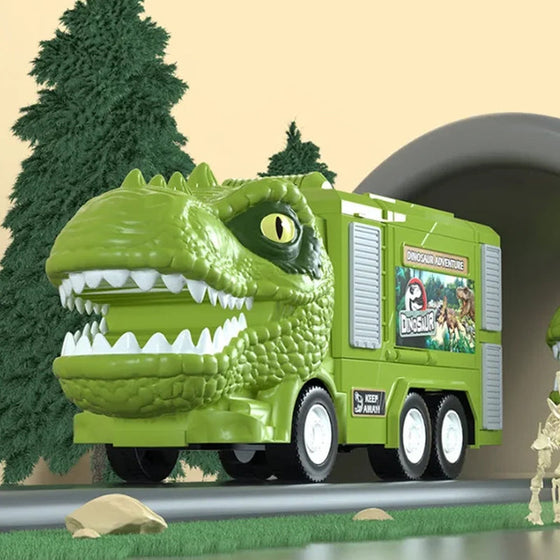 Neues Spielzeugset Dinosaurier-Transforming-Engineering-LKW-Strecke