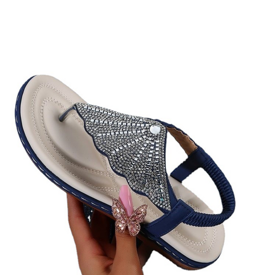 Damen-Sandalen, lässige Kristall-Römer-Hausschuhe