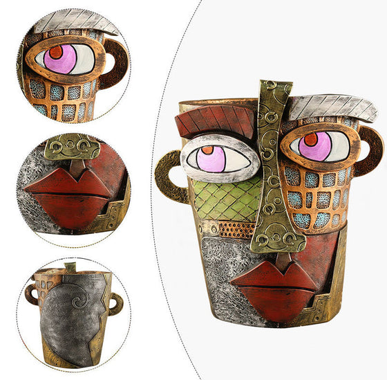 Abstrakte Schönheit Gesicht Blumentopf