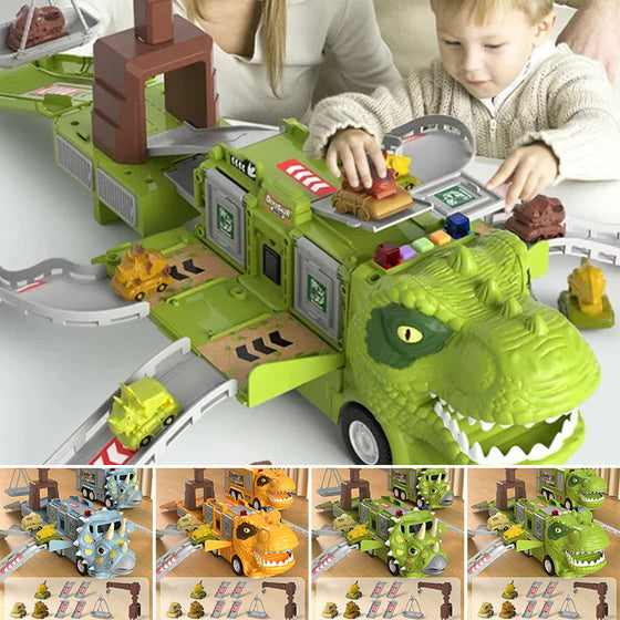 Neues Spielzeugset Dinosaurier-Transforming-Engineering-LKW-Strecke