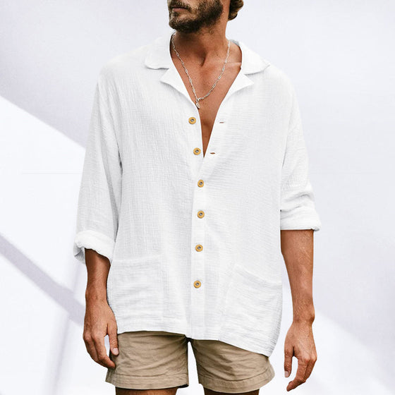 Lockeres, lässiges Langarmhemd für Herren
