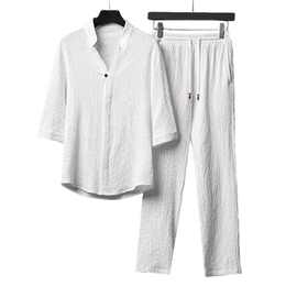 2-teiliges Sommer-Outfit aus Leinen für Herren