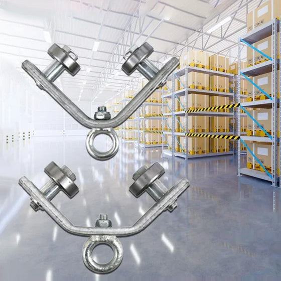 Winkeleisenschienen-Hängeseilrolle