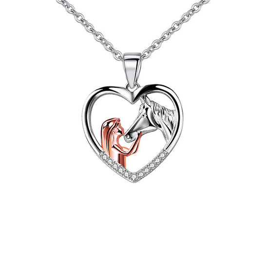 Mädchen und Pferd Halskette Kette