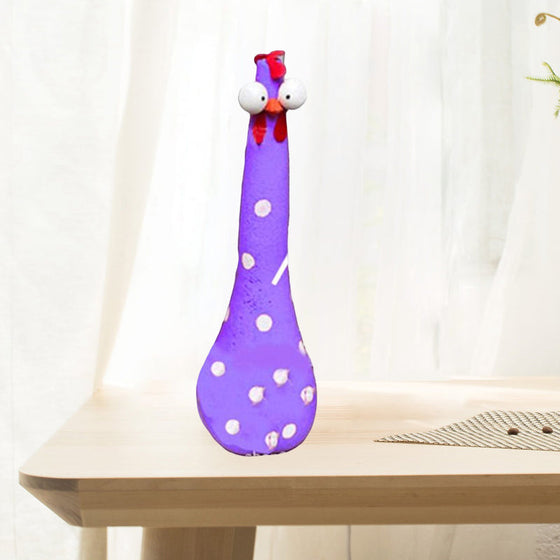 Hähnchendekoration mit langem Hals und großen Augen