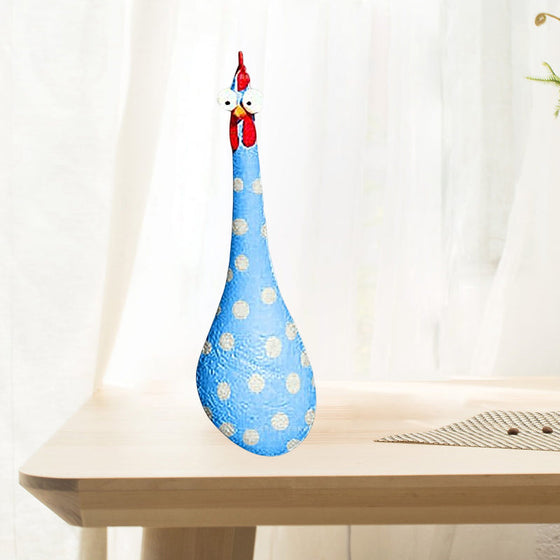 Hähnchendekoration mit langem Hals und großen Augen