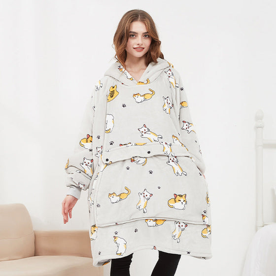 Beidseitig velour-heizender lässiger Hoodie