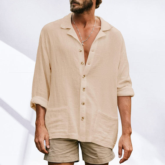 Lockeres, lässiges Langarmhemd für Herren