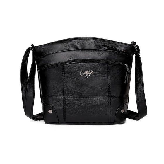 Kuriertasche aus weichem Leder mit mehreren Taschen und großer Kapazität