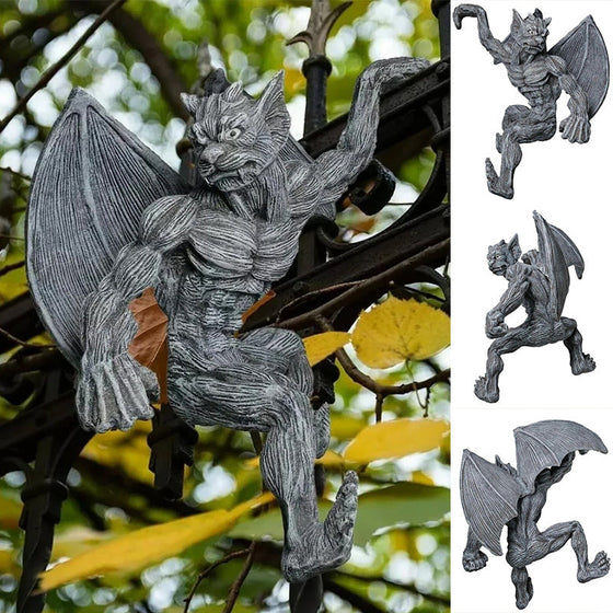 Drachengeflügelter Gargoyle-Zaunaufhänger