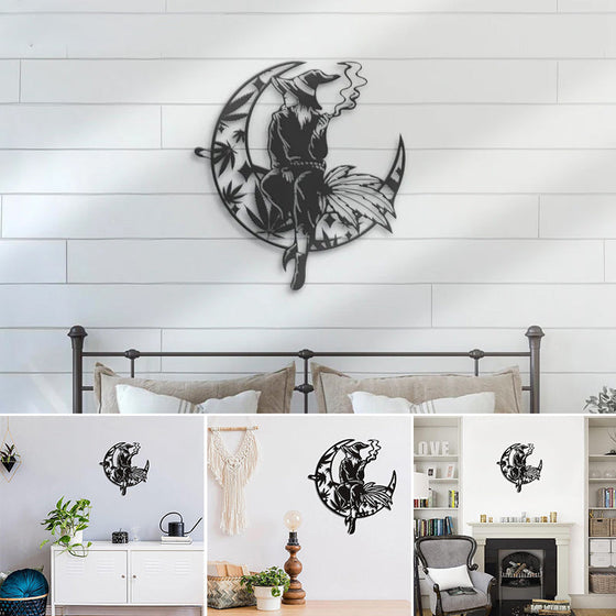 Hexenkraut auf der Mondsichel, Metall-Wandkunst