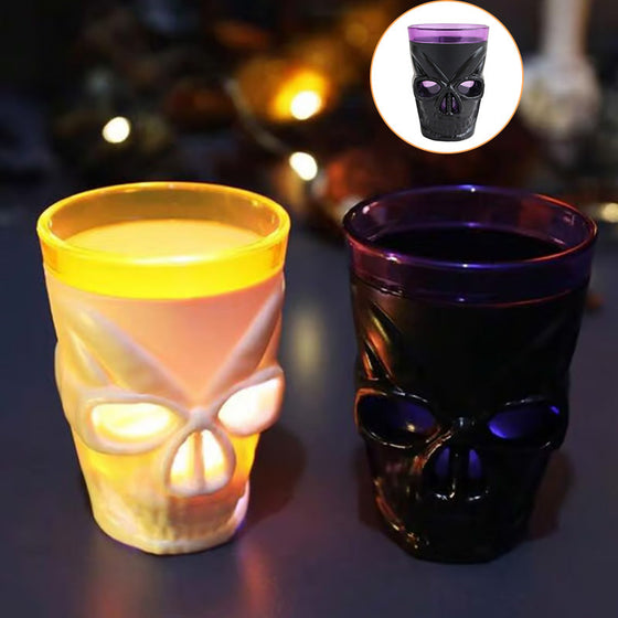 LED Totenkopf Weinglas 12 STÜCK