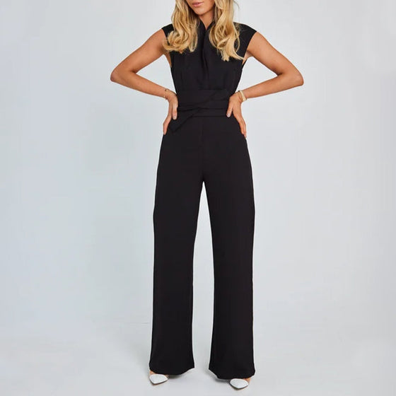 Women's Sleeveless Wide-Leg Jumpsuit