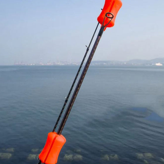 Tragbare Angelrute festem Rutenhalter