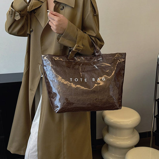 Damen-Totebag mit Buchstaben-Print