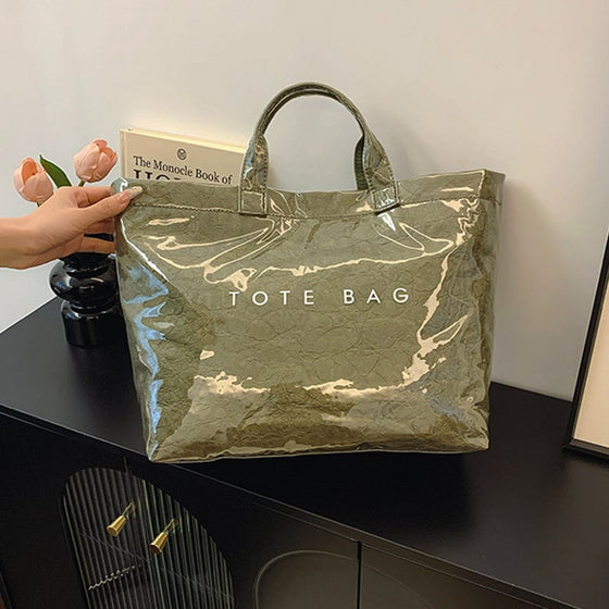 Damen-Totebag mit Buchstaben-Print