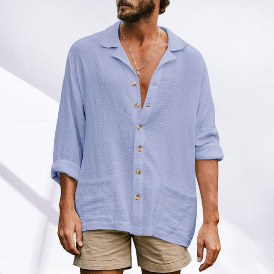 Lockeres, lässiges Langarmhemd für Herren