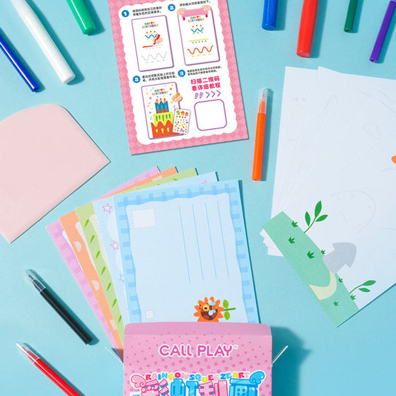 Kreatives Rainbow Scratch Art Postkartenset für Kinder